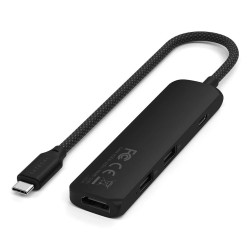 Satechi 4W1 Usb-C Slim Multiport Adapter 4K - Aluminiowy Adapter Do Urządzeń Mobilnych Usb-C (Usb-C, 4K Hdmi, 2X Usb-A) (Black)