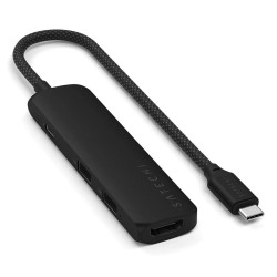 Satechi 4W1 Usb-C Slim Multiport Adapter 4K - Aluminiowy Adapter Do Urządzeń Mobilnych Usb-C (Usb-C, 4K Hdmi, 2X Usb-A) (Black)