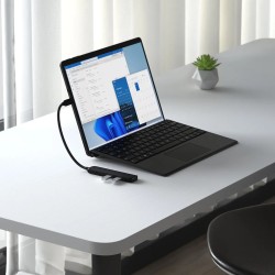 Satechi 4W1 Usb-C Slim Multiport Adapter 4K - Aluminiowy Adapter Do Urządzeń Mobilnych Usb-C (Usb-C, 4K Hdmi, 2X Usb-A) (Black)