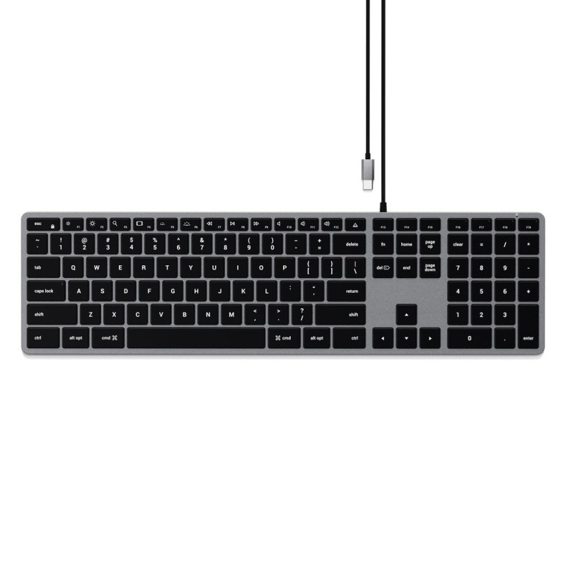 Klawiatura Satechi Slim W3 Z Układem Numerycznym Usb-C (Space Gray) Us