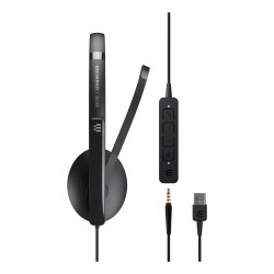 Zestaw Słuchawkowy Epos Adapt 135 Usb Ii Przewodowa Opaska Na Głowę Biuro/Centrum Telefoniczne Usb Typu-A Czarny