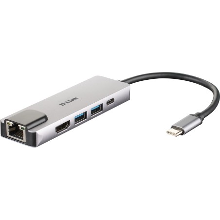 Adapter D-Link Dub-M520 - Przewodowy - Thunderbolt 3 - 60 W - 10,100,1000 Mbit/S - Ieee 802.3 - Ieee 802.3Ab - Ieee 802.3Az - Ie