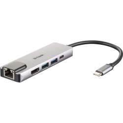 Adapter D-Link Dub-M520 - Przewodowy - Thunderbolt 3 - 60 W - 10,100,1000 Mbit/S - Ieee 802.3 - Ieee 802.3Ab - Ieee 802.3Az - Ie