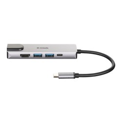Adapter D-Link Dub-M520 - Przewodowy - Thunderbolt 3 - 60 W - 10,100,1000 Mbit/S - Ieee 802.3 - Ieee 802.3Ab - Ieee 802.3Az - Ie