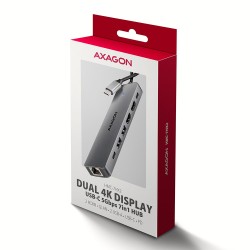 Hub Usb Axagon Hmc-7Hx2 Usb 3.2 Gen 1 (3.1 Gen 1) Type-C Szary