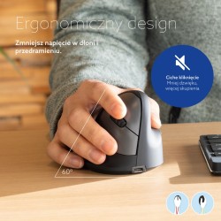Ergonomiczna Mysz R-Go Maus He Ergonomisch Rechts Bluetooth Mittel Schwarz/Sil Retail