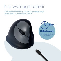Ergonomiczna Mysz R-Go Maus He Ergonomisch Rechts Bluetooth Mittel Schwarz/Sil Retail