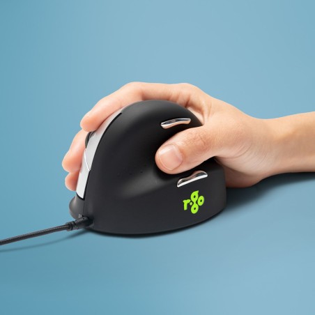 Ergonomiczna Mysz Dla Praworęcznych R-Go Pele He Usb Duża Czarna/Srebrna Retail