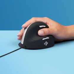 Ergonomiczna Mysz Dla Praworęcznych R-Go Pele He Usb Duża Czarna/Srebrna Retail