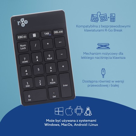 Klawiatura Numeryczna R-Go Numpad Break Czarna