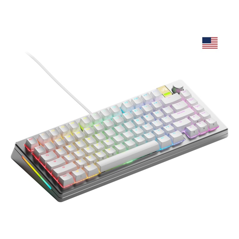Klawiatura Gamingowa Glorious Gmmk 3 Pro He 75% Custom Gaming-Tastatur - Pre-Built, Fox He Switches, Silber