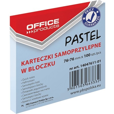 Karteczki Donau 76X76Mm Pastel Niebieskie (100)