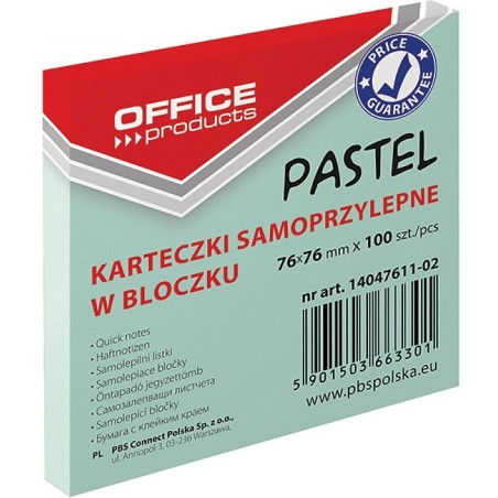 Karteczki Donau 76X76Mm Pastel Zielone (100)