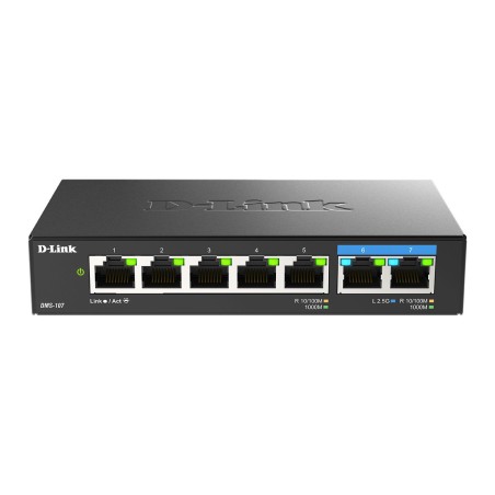 Switch Sieciowy D-Link Dms-107/E Łącza Sieciowe Nie Zarządzany Gigabit Ethernet (10/100/1000) Czarny