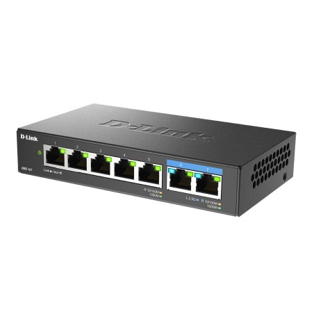 Switch Sieciowy D-Link Dms-107/E Łącza Sieciowe Nie Zarządzany Gigabit Ethernet (10/100/1000) Czarny