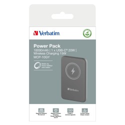 Verbatim Charge 'N' Go Litowo-Polimerowy (Lipo) 10000 Mah Bezprzewodowe Ładowanie Szary