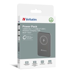 Verbatim Charge 'N' Go Litowo-Polimerowy (Lipo) 10000 Mah Bezprzewodowe Ładowanie Szary