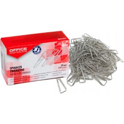 Spinacze Trójkštne Office Products, 31Mm, 100Szt.,