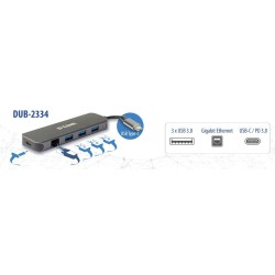 D-Link Dub-2334 Stacja Dokująca Przewodowa Usb Type-C Szary