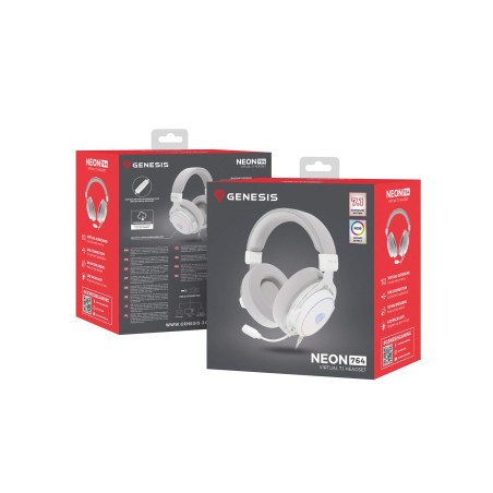 Genesis Neon 764 Zestaw Słuchawkowy Przewodowa Opaska Na Głowę Gaming Usb Typu-A Biały