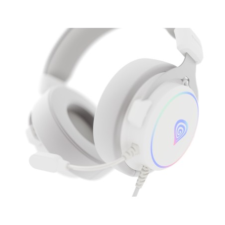 Genesis Neon 764 Zestaw Słuchawkowy Przewodowa Opaska Na Głowę Gaming Usb Typu-A Biały