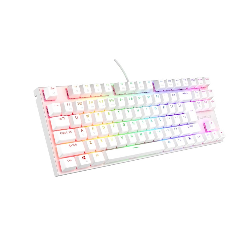 Klawiatura Dla Graczy Genesis Thor 303 Tkl Us Biała Rgb Mechaniczna Silent Switch Hot Swap