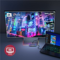 Unitek Hub Usb-C, Hdmi 2.0, Rj45, 3,5Mm, Pd 100W