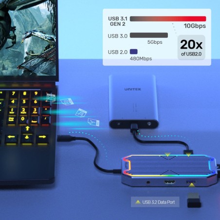 Unitek Hub Usb-C, Hdmi 2.0, Rj45, 3,5Mm, Pd 100W