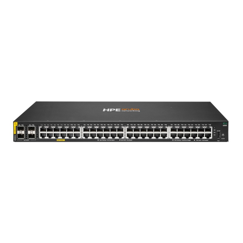 Aruba 6000 48G Class4 Poe 4Sfp 370W Zarządzany L3 Gigabit Ethernet (10/100/1000) Obsługa Poe 1U