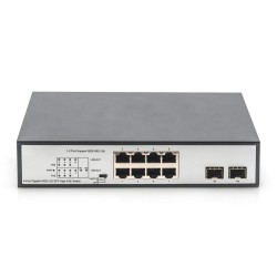 Digitus Przełącznik Sieciowy Niezarządzalny Desktop 8X Rj45 Gb/S (W Tym 6Xpoe)+ 2X Sfp, Poe++ Max Budżet 180W