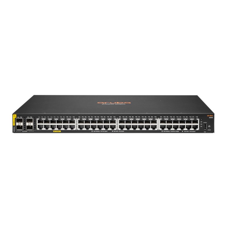 Aruba 6000 48G Class4 Poe 4Sfp 370W Zarządzany L3 Gigabit Ethernet (10/100/1000) Obsługa Poe 1U