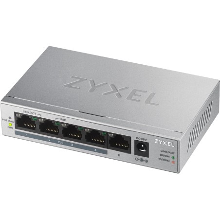 Switch Zyxel Gs1005-Hp 5P Poe (Poe+: 4) 60W Unmanaged Gigabit