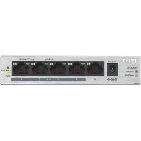 Switch Zyxel Gs1005-Hp 5P Poe (Poe+: 4) 60W Unmanaged Gigabit