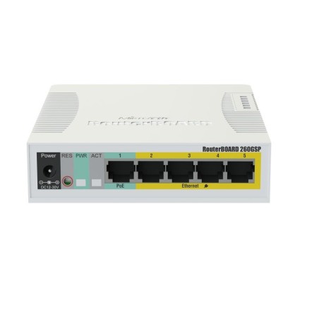 Switch Mikrotik Rb260Gsp (Css106-1G-4P-1S) 6P Poe (Passive: 4 ) 60W Managed Gigabit