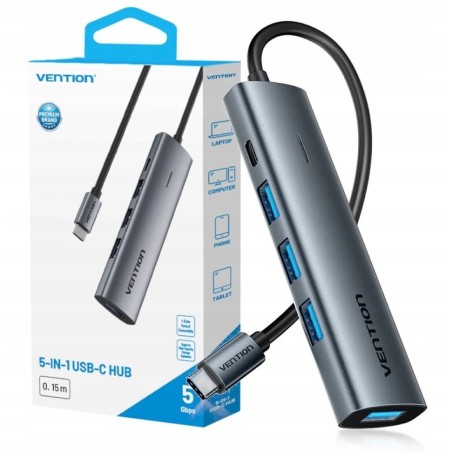 Hub 5W1 Usb-C 3.0 Vention 0.15M