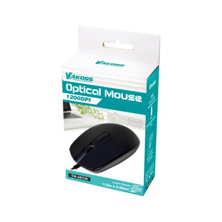 Mysz Vakoss Tm-481Uk (Optyczna  1200 Dpi  Kolor Czarny)