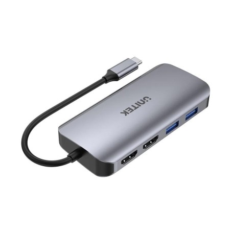 Unitek Aktywny Hub Usb-C 2X Hdmi, Czytnik Sd, 4K, Rj-45, Pd 100W, 5 Gbps