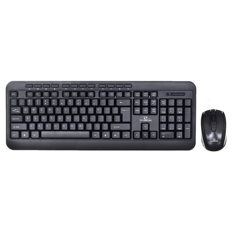Zestaw Klawiatura + Mysz Titanum Akron Tk109 (Usb 2.0  Kolor Czarny  Optyczna  1600 Dpi)