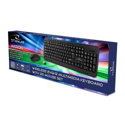 Zestaw Klawiatura + Mysz Titanum Akron Tk109 (Usb 2.0  Kolor Czarny  Optyczna  1600 Dpi)
