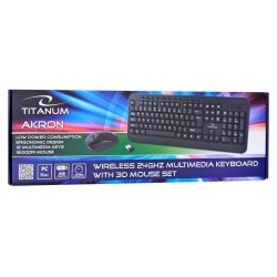 Zestaw Klawiatura + Mysz Titanum Akron Tk109 (Usb 2.0  Kolor Czarny  Optyczna  1600 Dpi)