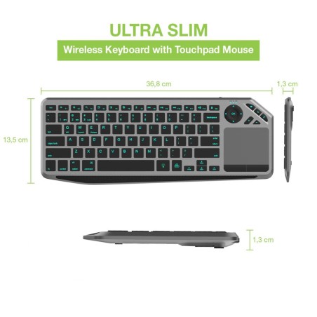 Techly Bezprzewodowa Klawiatura Dualna Bt/Rf Touch