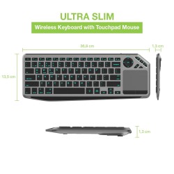 Techly Bezprzewodowa Klawiatura Dualna Bt/Rf Touch
