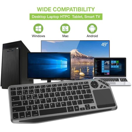 Techly Bezprzewodowa Klawiatura Dualna Bt/Rf Touch