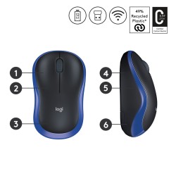 Mysz Bezprzewodowa Logitech M185 910-002236 (Optyczna  1000 Dpi  Kolor Niebieski)