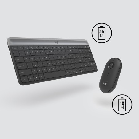 Wireless Keyboard And Mouse Combo Mk470 Graphite