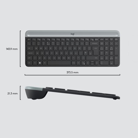 Wireless Keyboard And Mouse Combo Mk470 Graphite