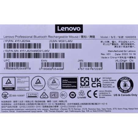 Profesjonalna Mysz Lenovo Z Bluetooth I Akumulatorem 4Y51J62544