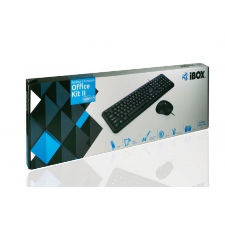 Zestaw Klawiatura + Mysz Ibox Office Kit Ii Klaw. I Mysz Opt.usb Ikmoc2005070U (Usb 2.0  (Us)  Kolor Czarny  Optyczna)