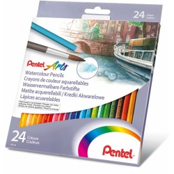 Kredki Akwarelowe Pentel 24 Kolory