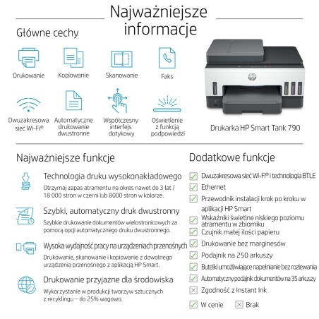 Urządzenie Wielofunkcyjne Hp Smart Tank 790 4Wf66A